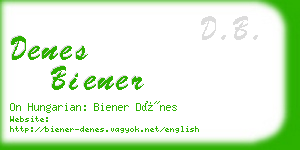 denes biener business card